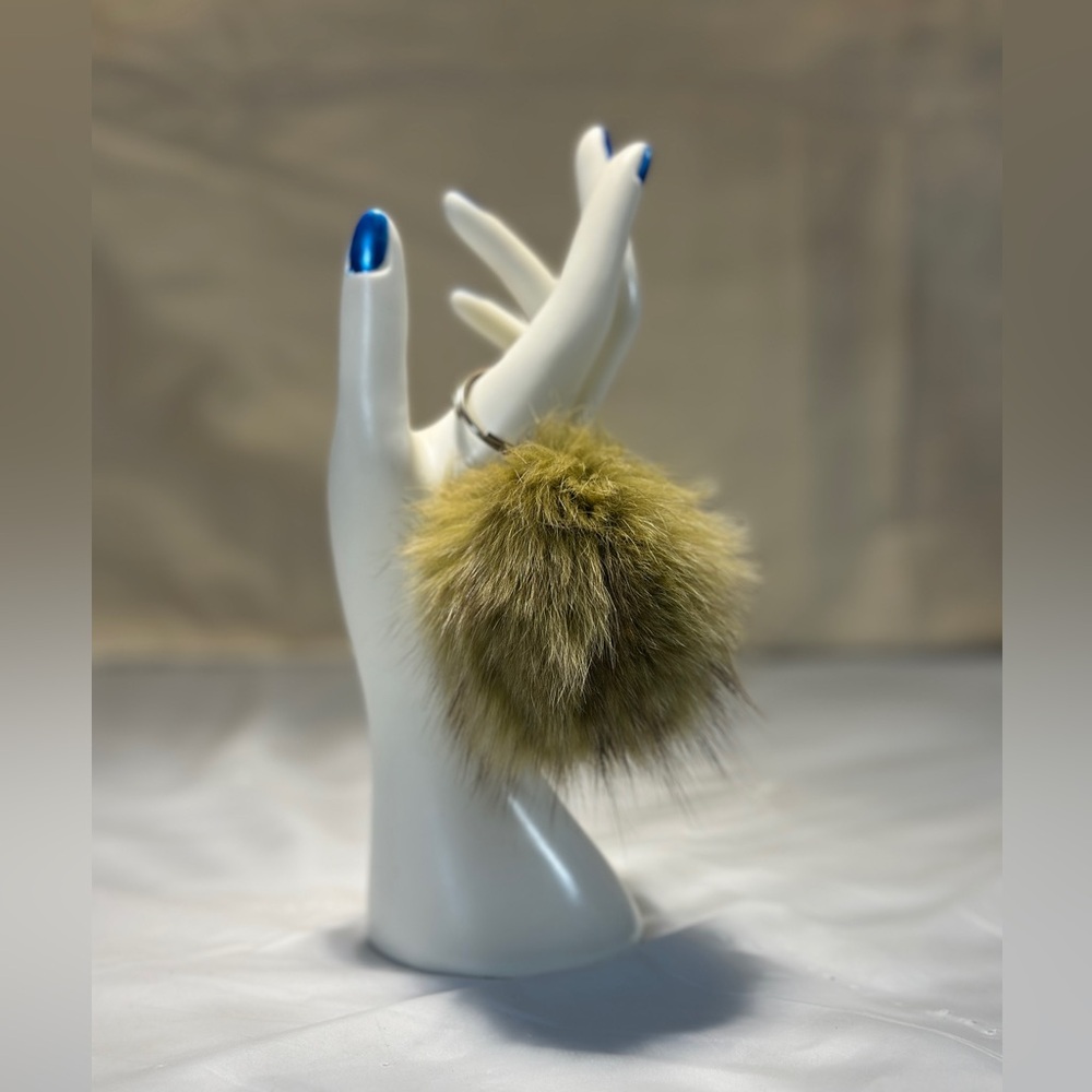 Mini Green Highlight Fur Keychain